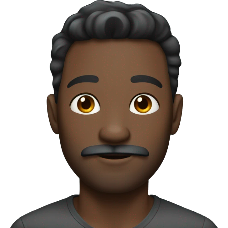 Dark skin man with black faded hair and black stubble beard with mustache emoji