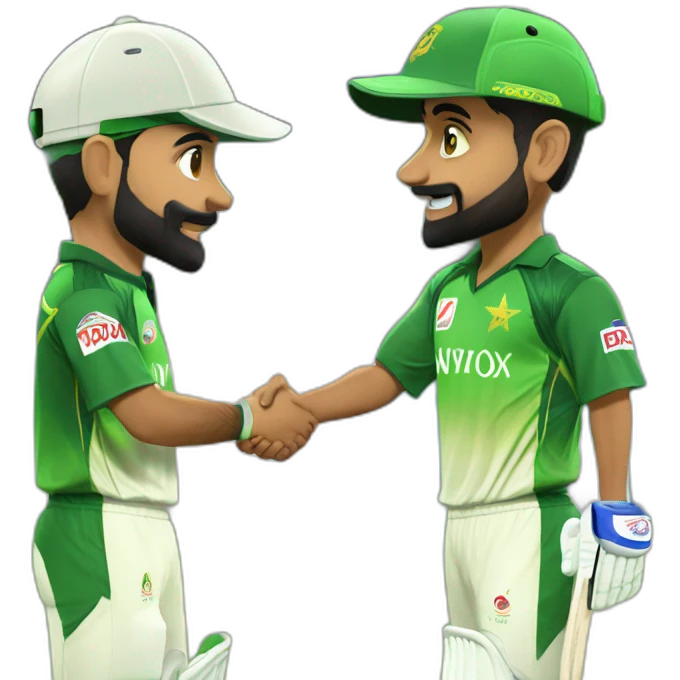virat kohli shaking hands with babar azam emoji