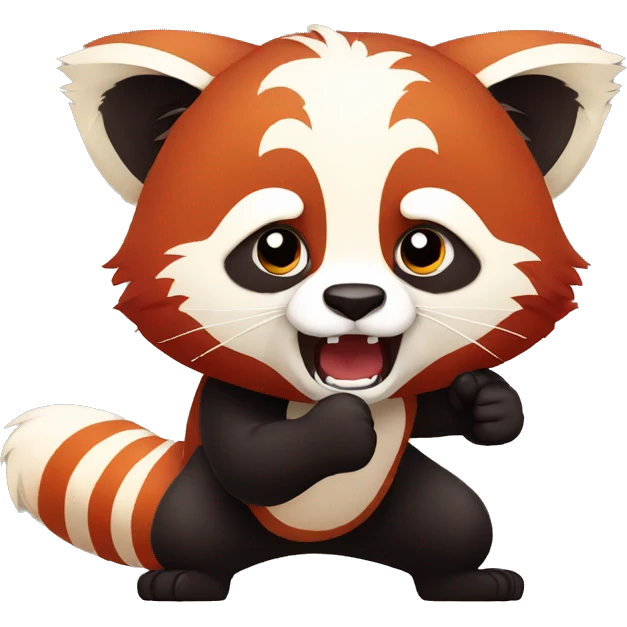 Red panda clenches his fist and is angry emoji
