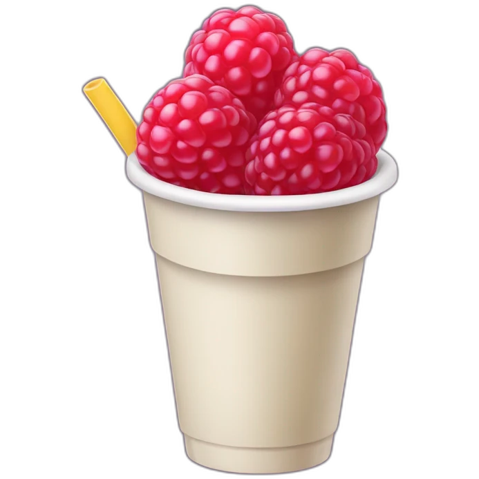 Raspberry straw emoji