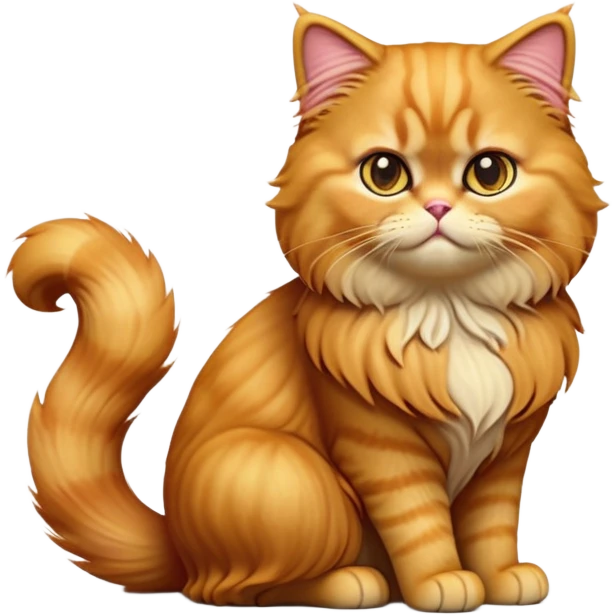 cinematic-[ginger persian cat]-realistic-full-body-sitting-emoji,-tail-curled-playfully-around-its-paws,-head-tilted-dramatically,-fluffy-[ginger]-fur,-simplified-yet-realistic-focused-features,-highly-detailed,-glowing-with-an-almost-sarcastic-glow emoji