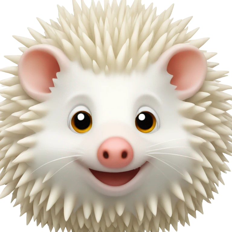 smiling red-eyed albino hedgehog  emoji