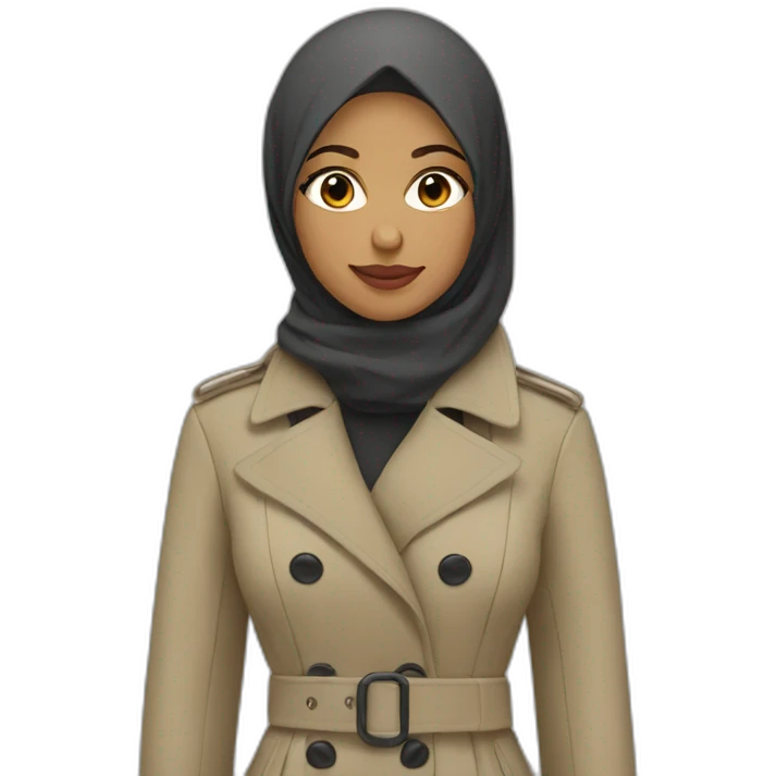hijabi in a trench coat emoji
