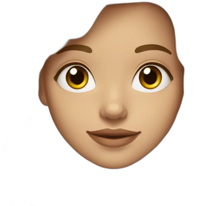 brunnette girl with blonde highlits, wavy hair, light brown eyes emoji