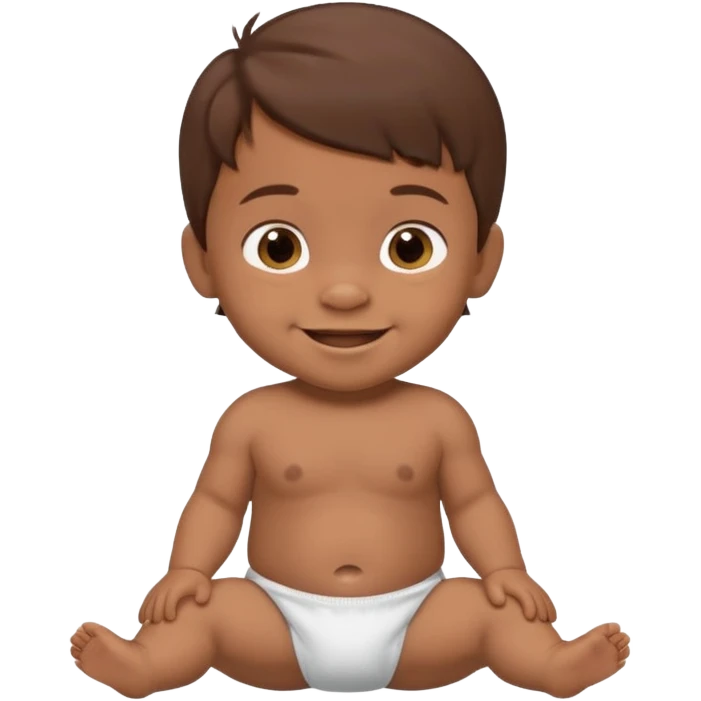 A 1 year old mexican baby boy with brown hair and in diaper emoji