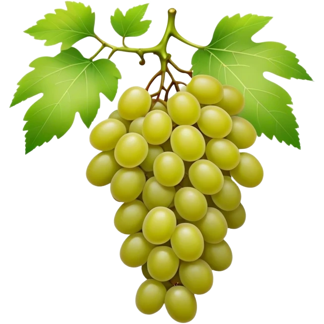 matcha colored grapes with matcha colored leaves emoji