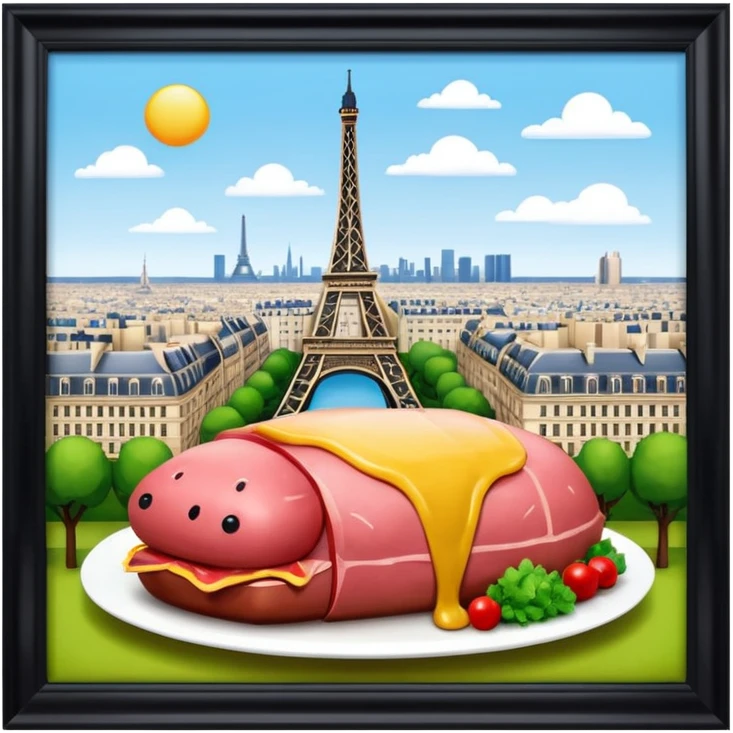  paris city SPAM meat jeff koons style sculpture arty landscape  emoji