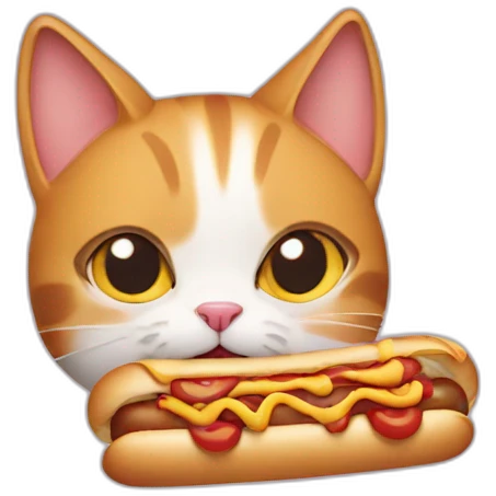 cat with hotdog emoji