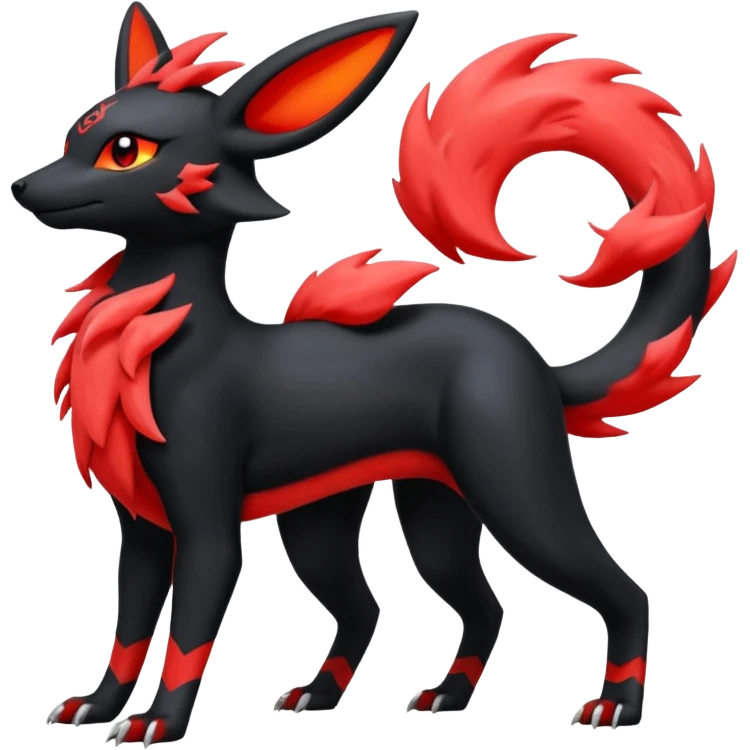 Umbreon-Flareon-Salandit-Zeraora-Fakémon-hybrid-creature (full body)  emoji