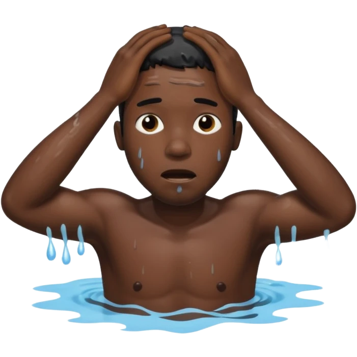 Drowning black man emoji