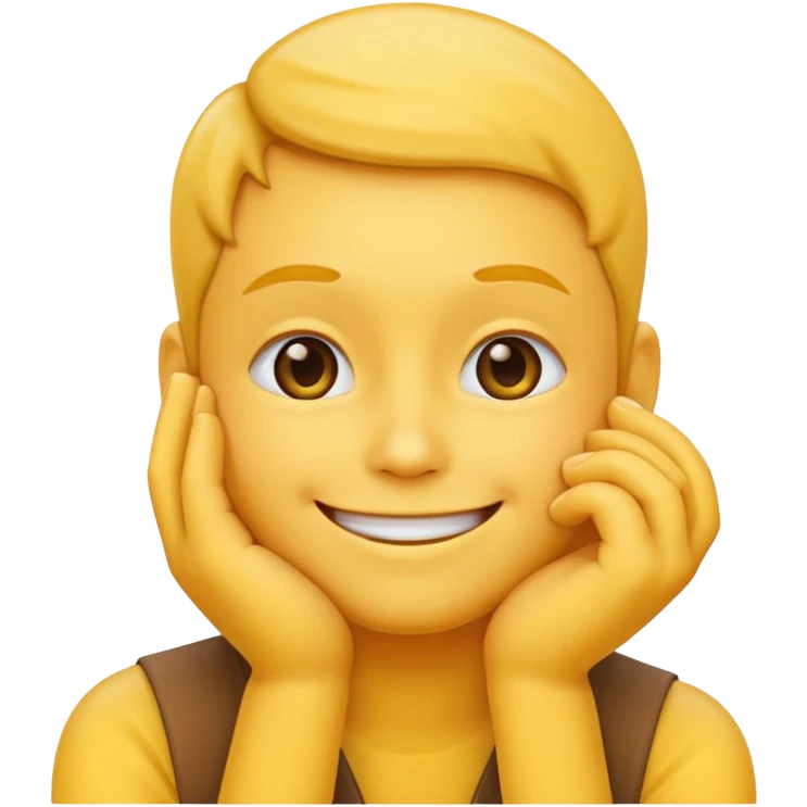 Yellow face emoji Resting chin on hand emoji