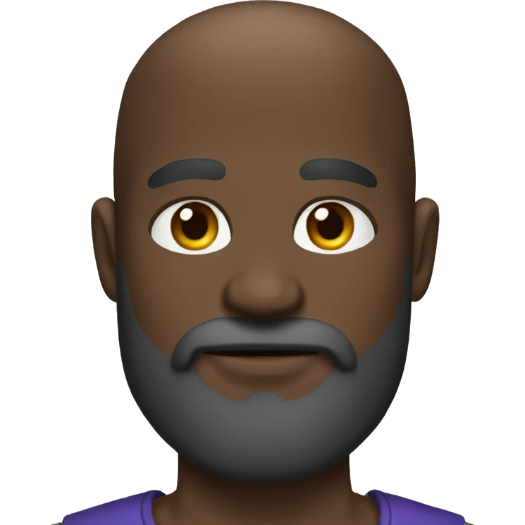 dark-skinned, bearded, bald, boxe emoji