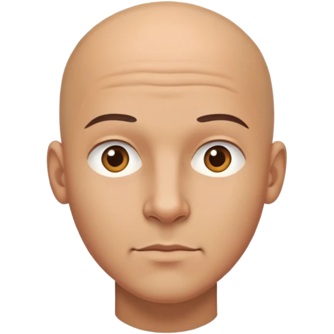 bald male portrait looking ahead emoji