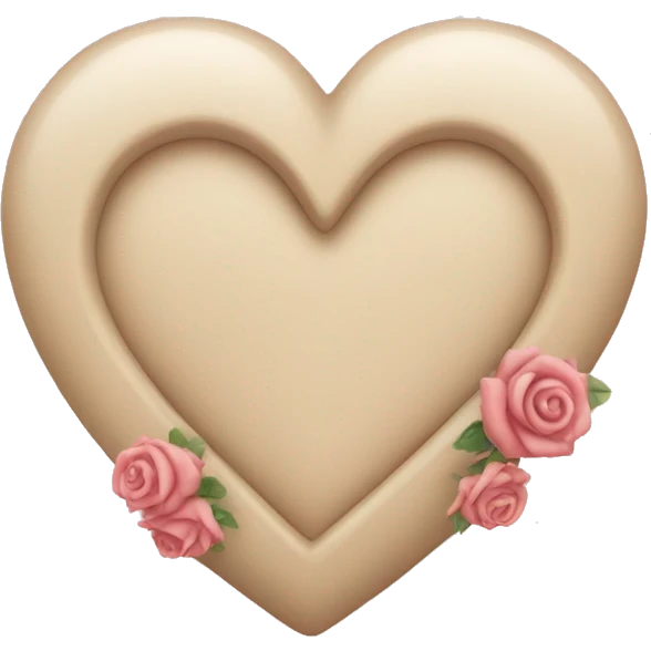 beige heart with rose edging emoji