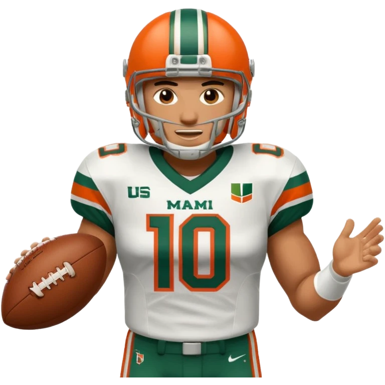 football player for the university of miami wearing number 10 emoji