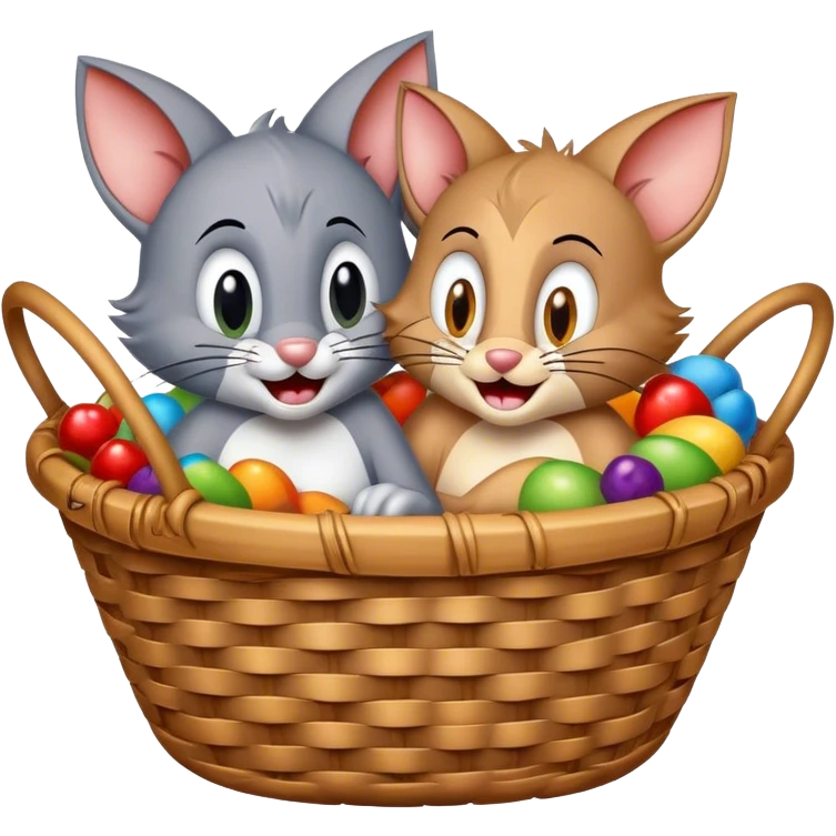 tom and jerry cartoon both in one basket emoji