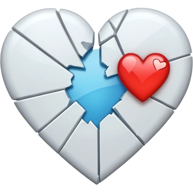iphone white broken heart emoji
