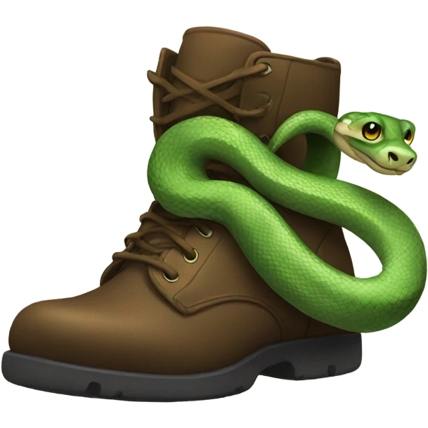 Snake wearing boots emoji