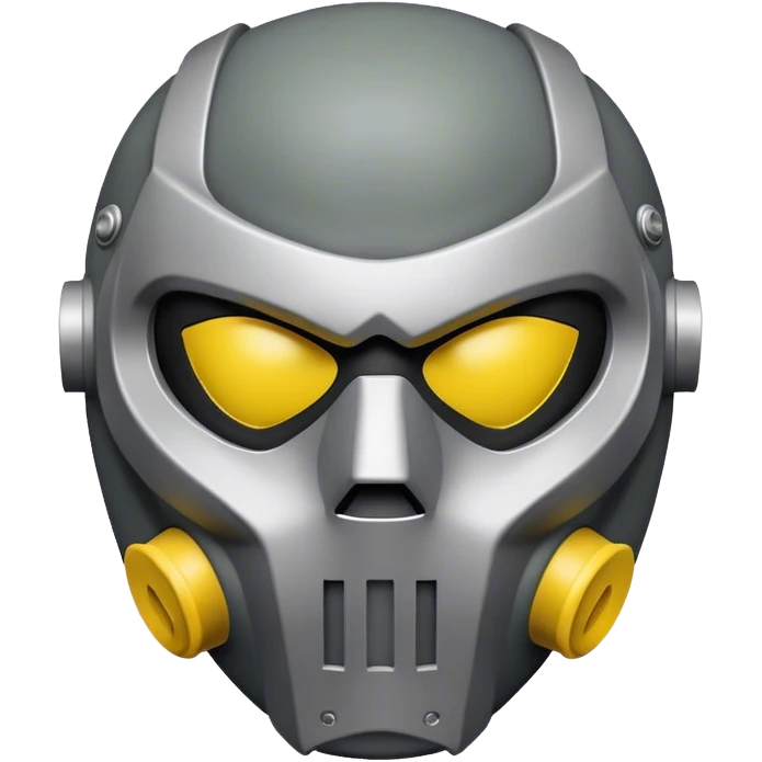 A circular yellow emoji with MF DOOM grey mask emoji