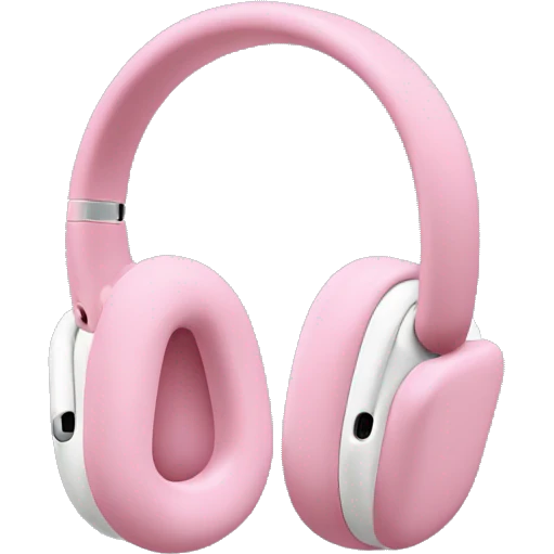 Airpods Max 1. generation with pink bow left and right emoji