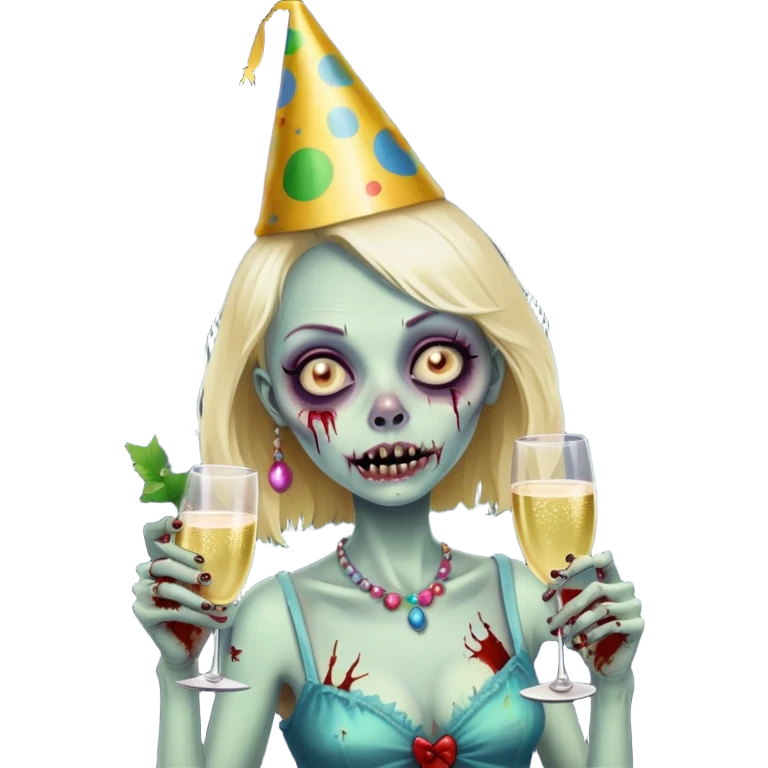 zombie party girl emoji