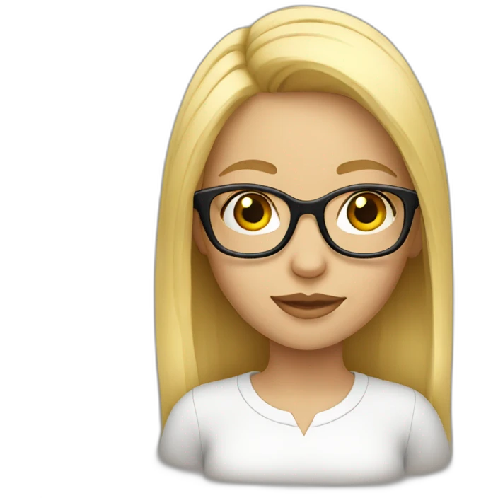 Blonde girl with glasses emoji
