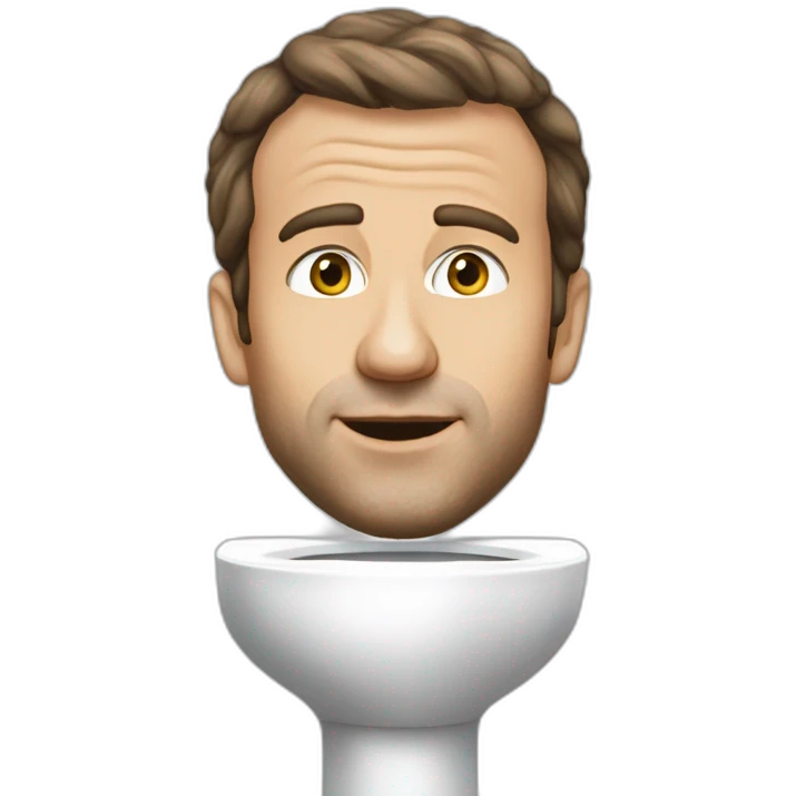 Macron au toilette emoji