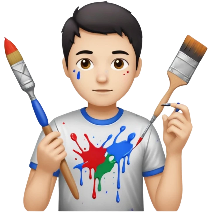 человек с кистью в руках emoji
