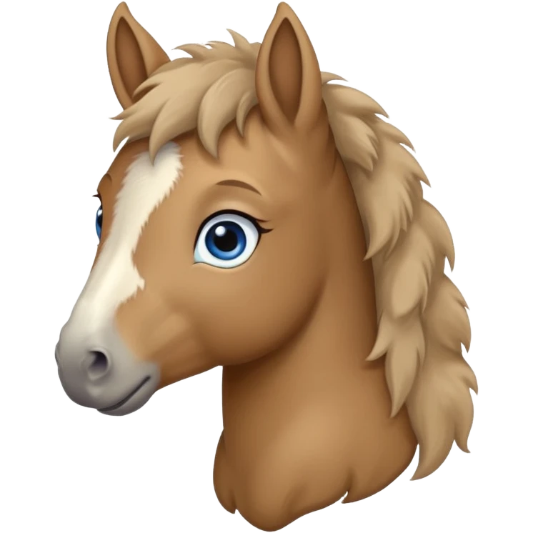 a foal horse with big blue eyes emoji