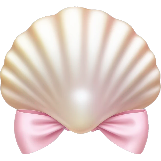 Pearl shell and light pink bow emoji