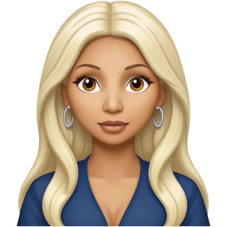 Tamar Braxton with long platinum blonde hair emoji