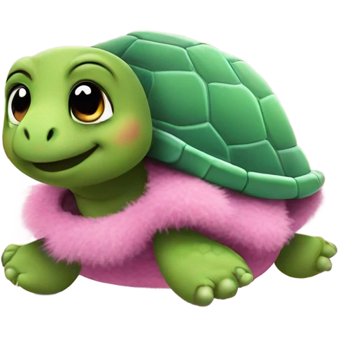 Turtle moonwalking in pink slippers  emoji