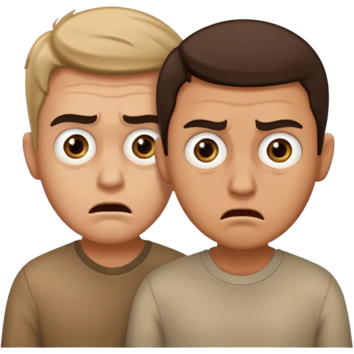two scared guys emoji
