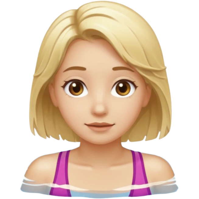 Girl blonde hair brown eyes swimming emoji emoji