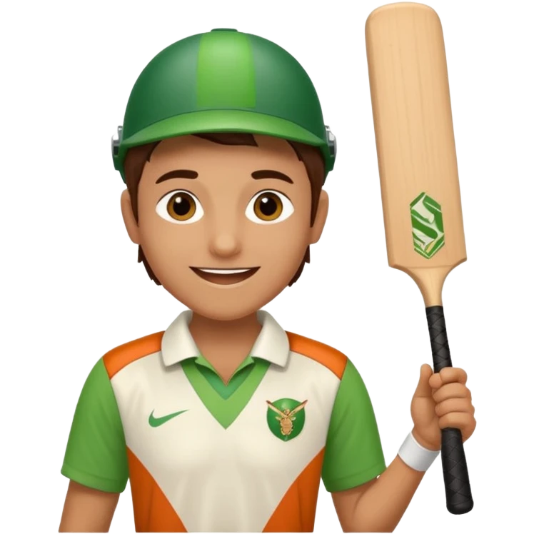 A person celebrating after winning a match of cricket emoji