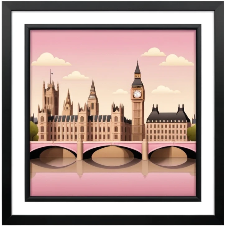 london in beige brown and pink tones emoji