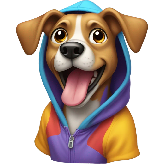 Dog wearing a hoodie emoji