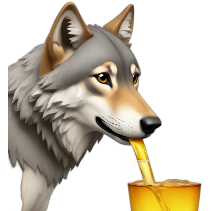 wolf drinking emoji