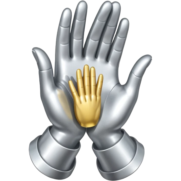 praying metallic hands, no gold emoji