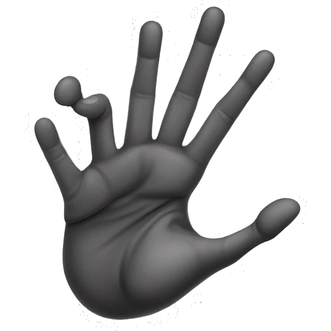 Emoji hand where the ring finger and middle finger are held down to the palm of the hand emoji