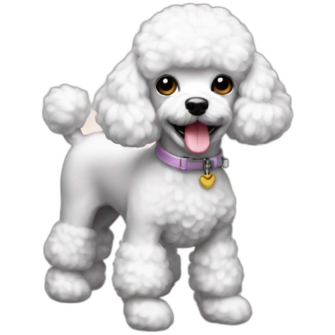 Mini toys poodle blanca emoji