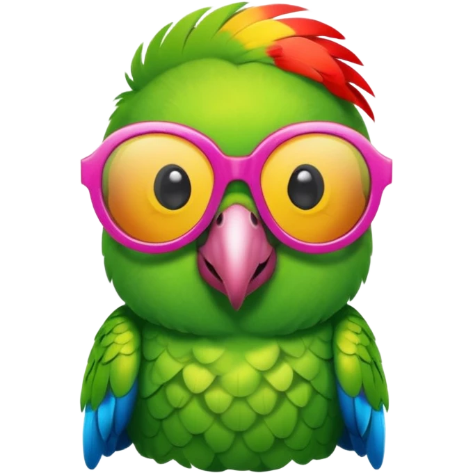 Parrot with shiny sunglasses emoji