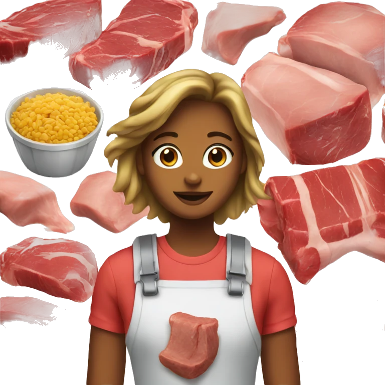 combine meat emoji with girl emoji