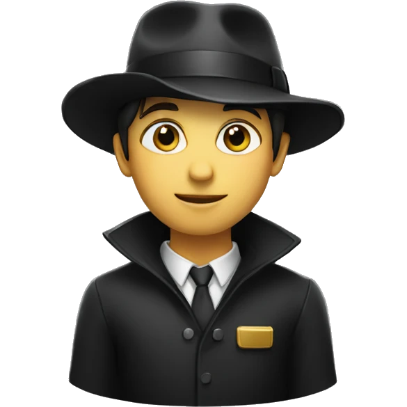 A boy with a black hat written assistant  emoji