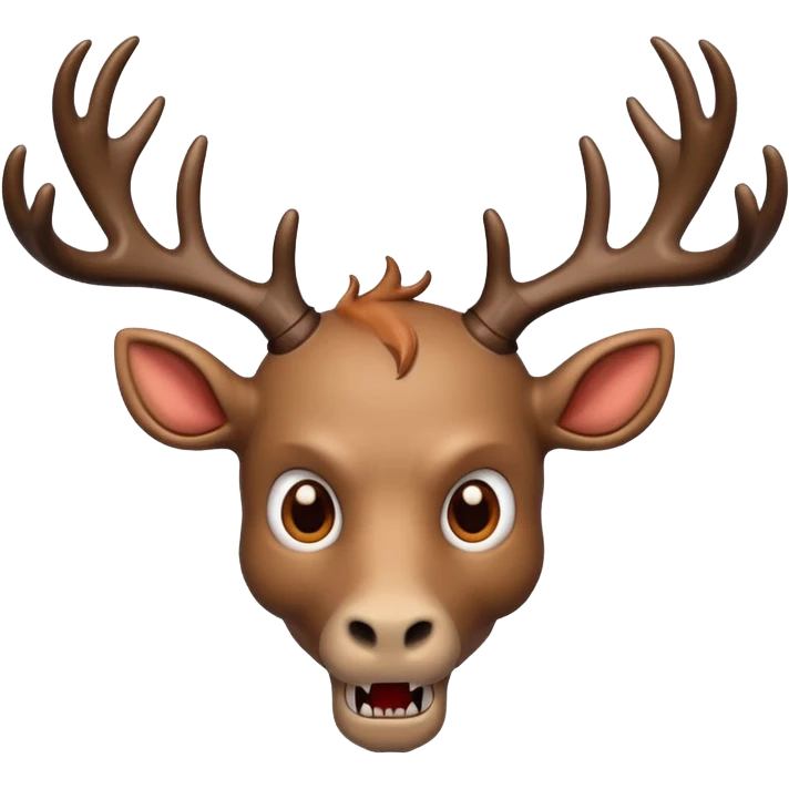 cartoon wendigo with antlers, puzzled expression, floating question mark above its head emoji