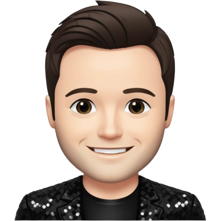 Shane Filan from Westlife with black sequin outfit emoji