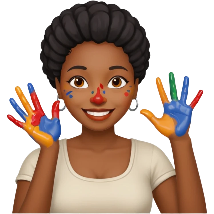 Ceramic Painter black woman emoji