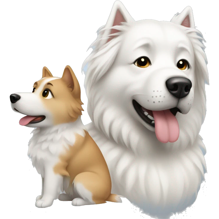 Woman and Dog samoed  emoji