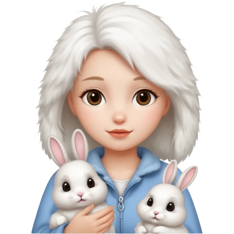 A girl with a cute rabbit  emoji