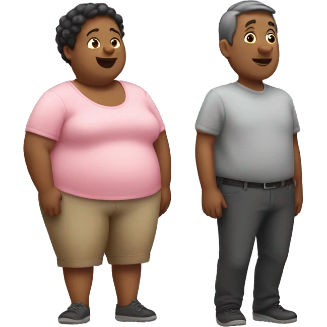 three fat people emoji